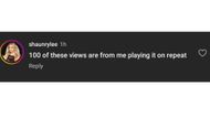 This user indicated that the majority of the views from the video announcement were from her.(Via/Instagram/wickedforgood)
